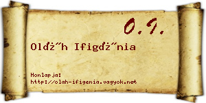 Oláh Ifigénia névjegykártya
